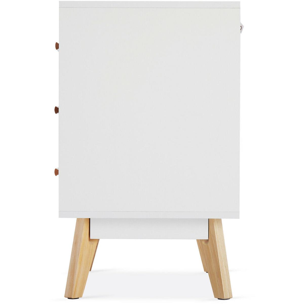 Chest of Drawers Bedside Table Cabinet 3 Drawers Storage - White/Grey – image 4
