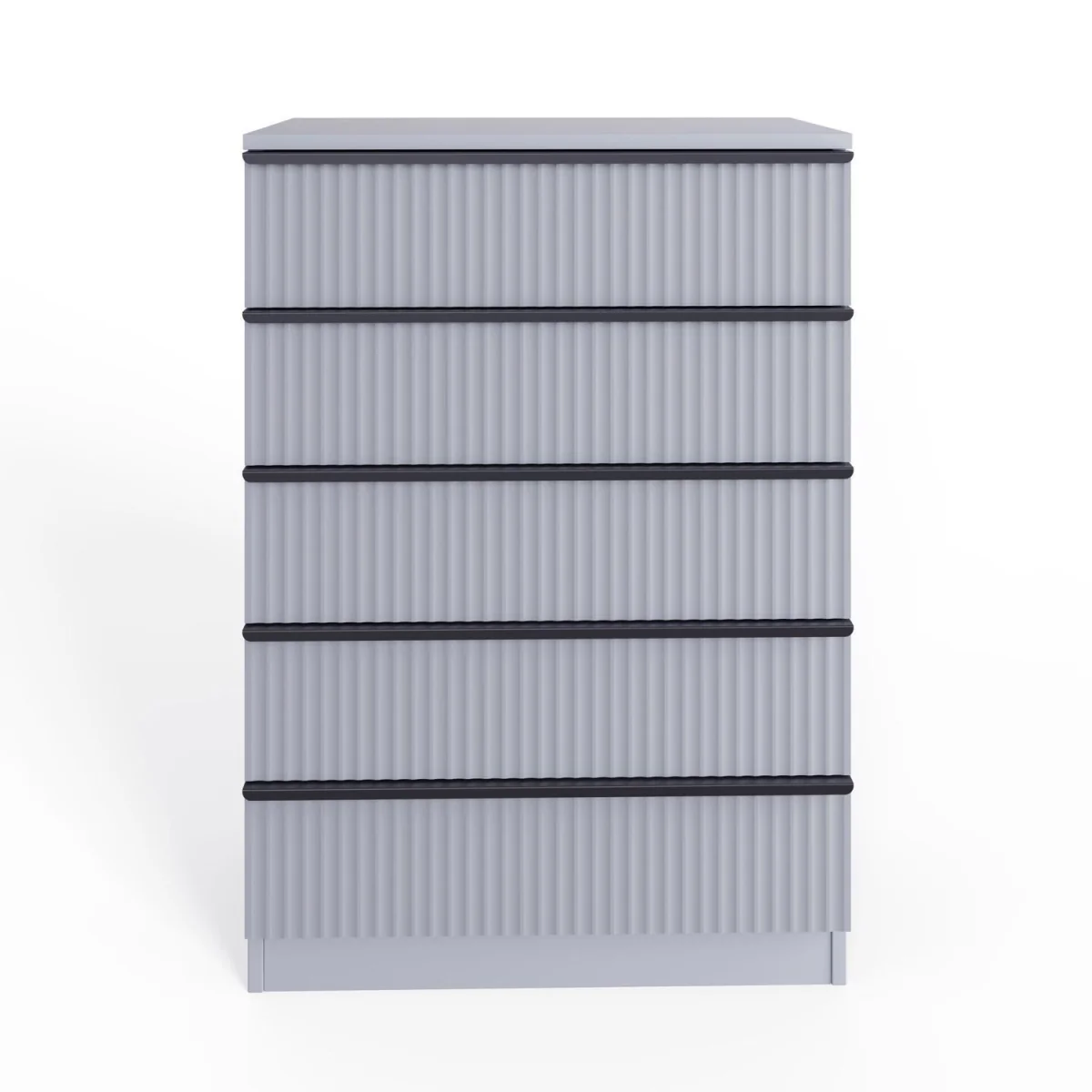 FWStyle Matt Grey 5 Drawer Chest of Drawers Ripple Scratch Resistant - Matt Grey – image 5