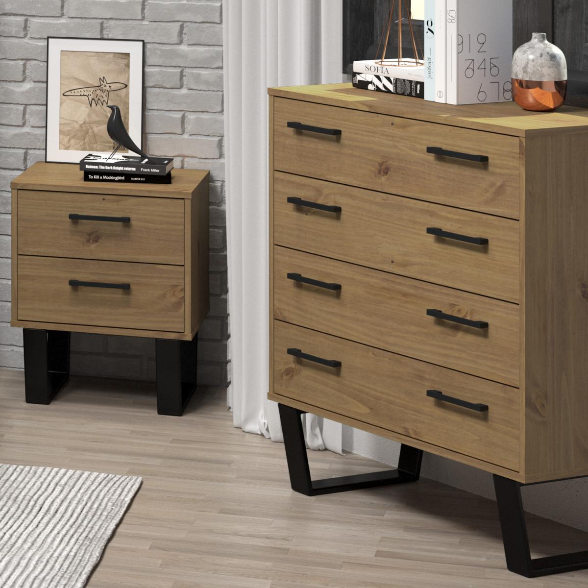 Texas 4 drawer chest - Antique wax pine – image 2