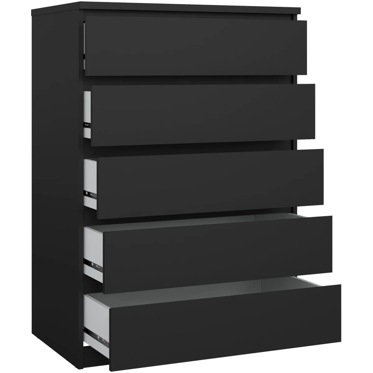 Naia Chest of 5 Drawers in Black Matt - Black Matt – image 4