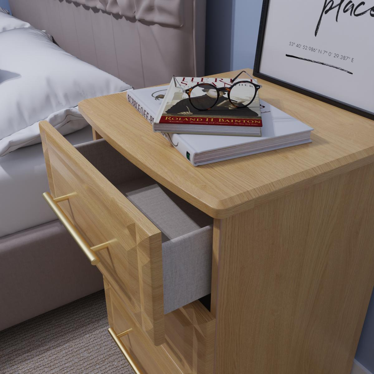 Faye Ready Assembled 6 Drawer Dresser - Modern Oak – image 2