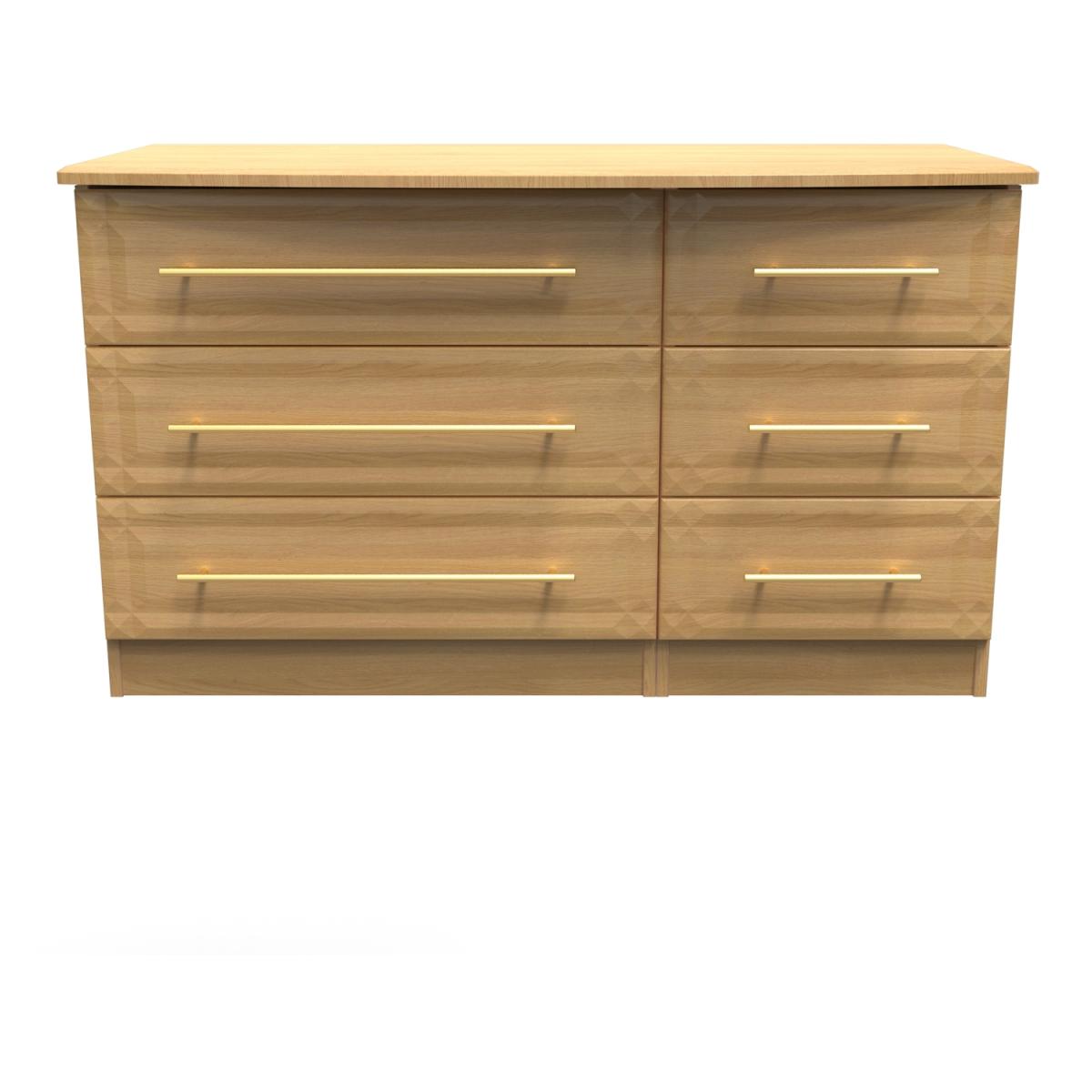 Faye Ready Assembled 6 Drawer Dresser - Modern Oak – image 3