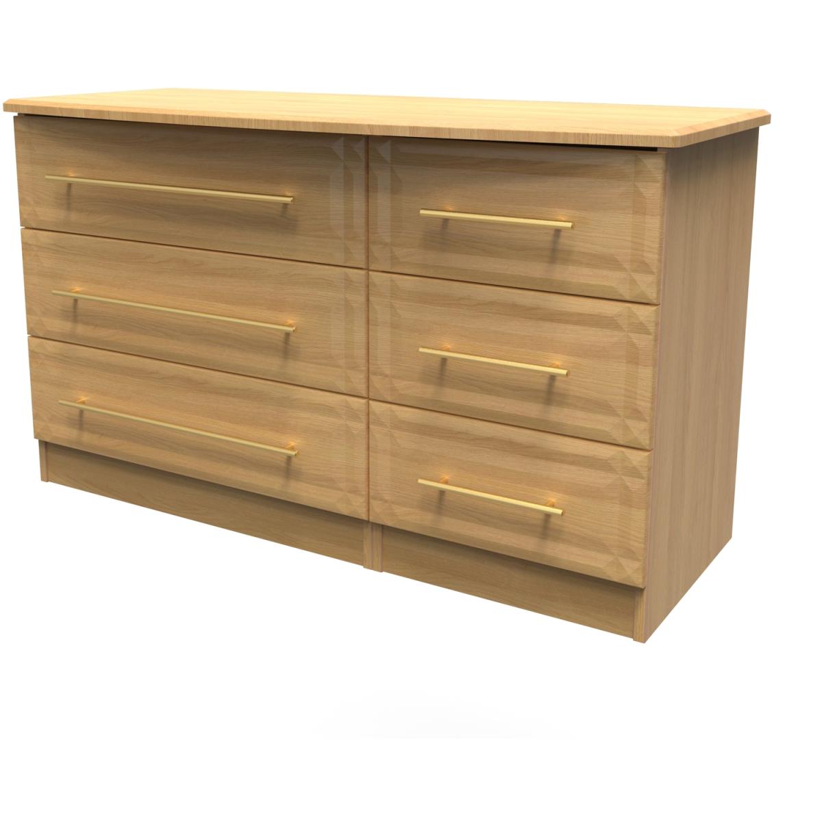Faye Ready Assembled 6 Drawer Dresser - Modern Oak – image 5