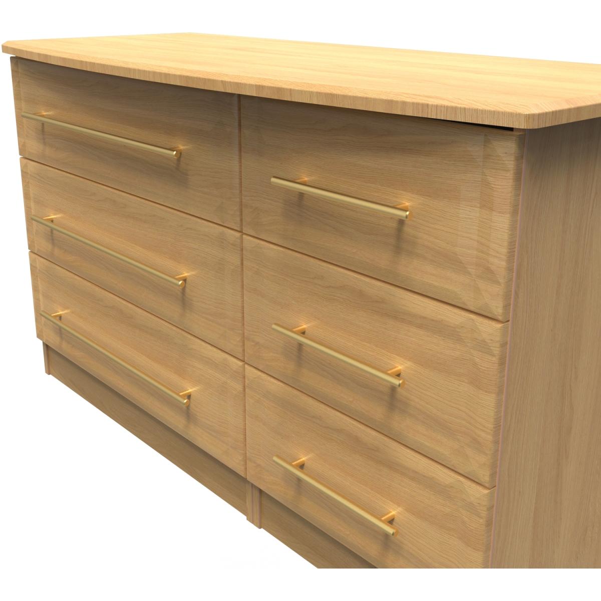 Faye Ready Assembled 6 Drawer Dresser - Modern Oak – image 6