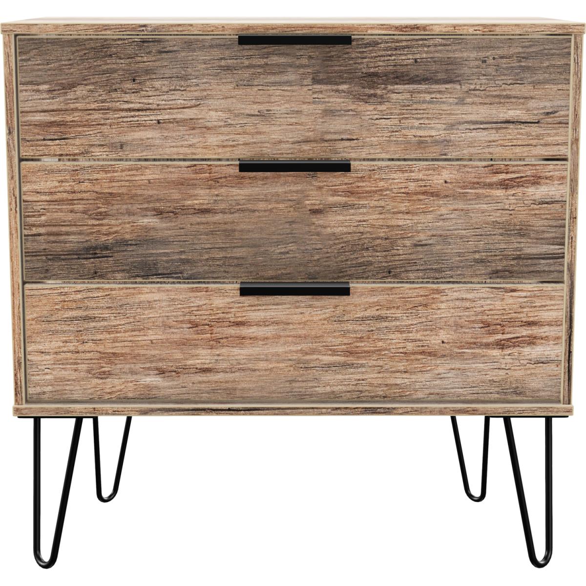 Hong Kong Ready Assembled 3 Drawer Chest - Vintage Oak – image 2