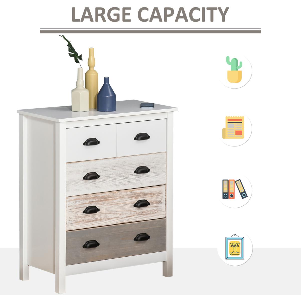 5 Drawer Storage Cabinet for Bedroom - Multi-Colored – image 4