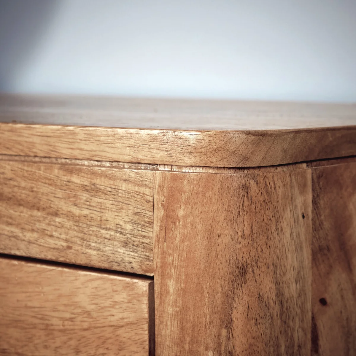 Solid Mango Wood 3 Drawer Chest - Light Oak – image 5