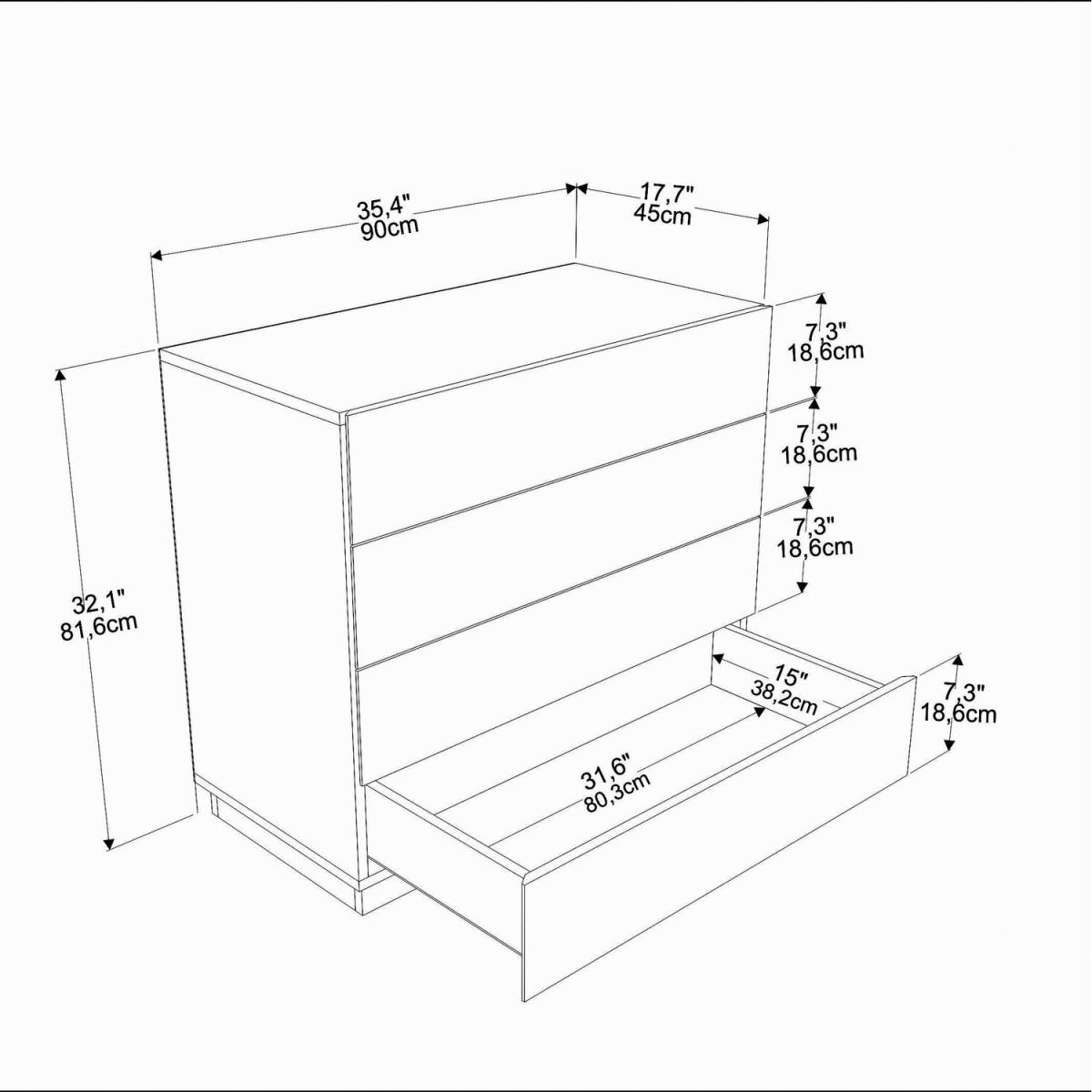 Lines Wide Modern Dresser with Finger Pull Design - Cordoba Pattern – image 6