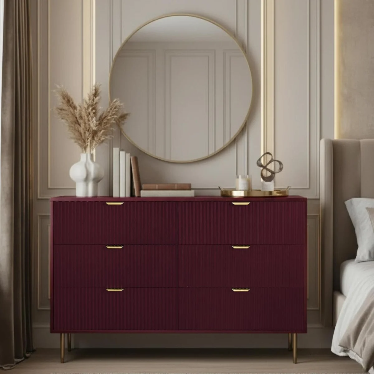 Ribbed 6-Drawer Unit - Dark Berry – image 2