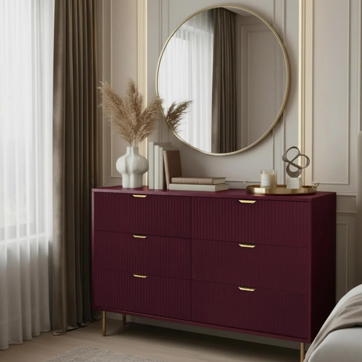 Ribbed 6-Drawer Unit - Dark Berry – image 3