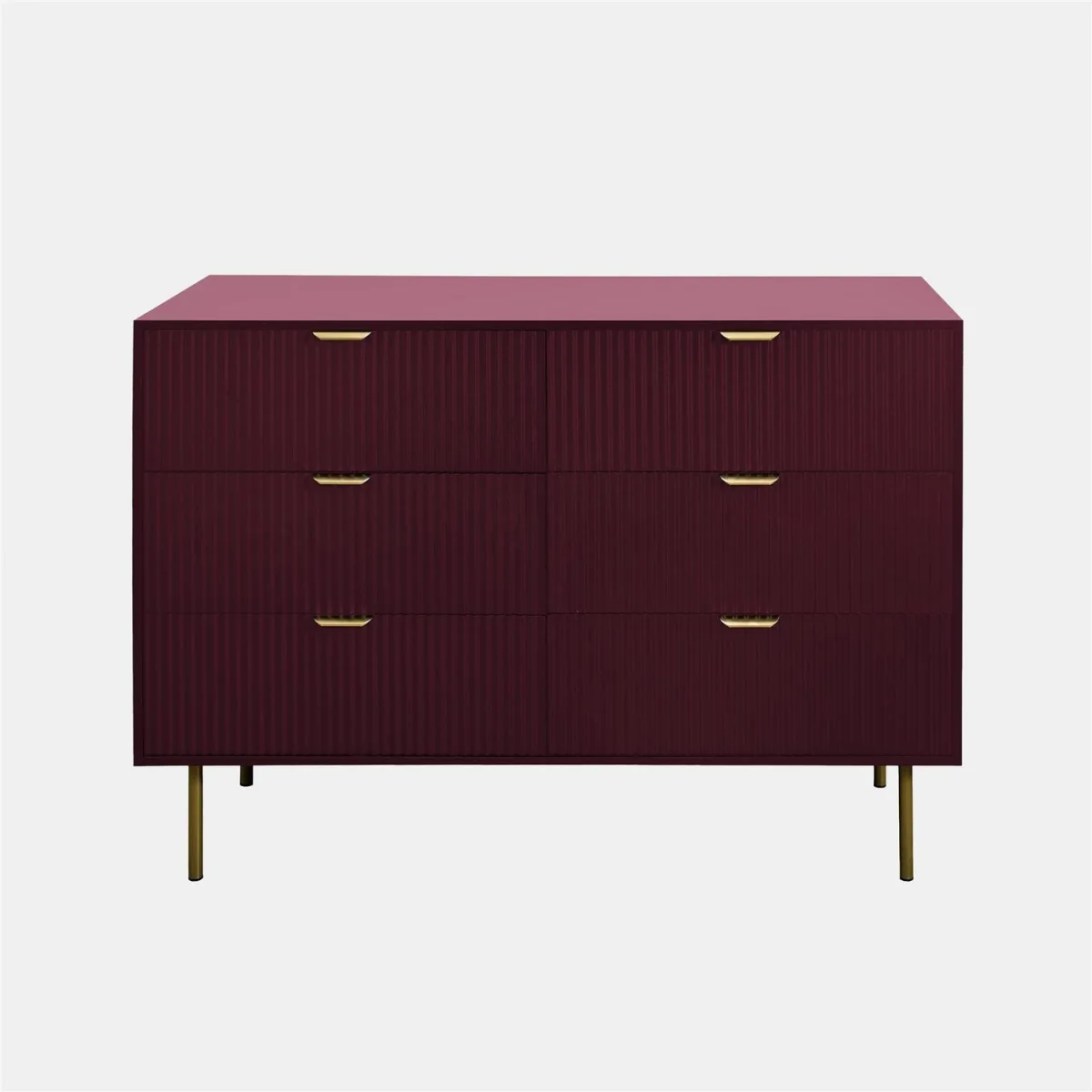 Ribbed 6-Drawer Unit - Dark Berry – image 1