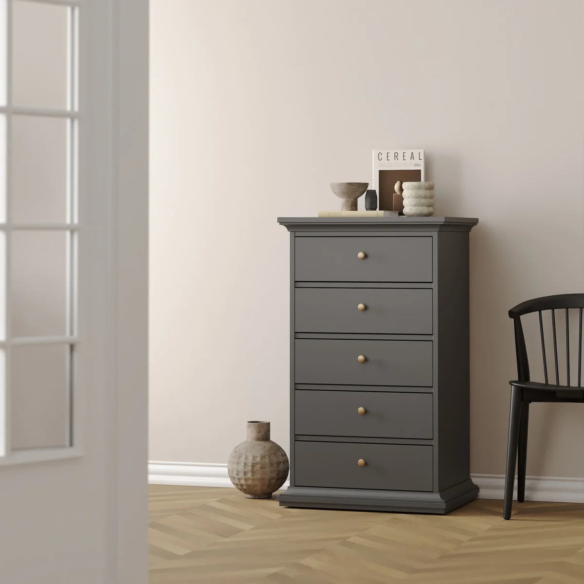Paris Chest 5 Drawers - Grey – image 2
