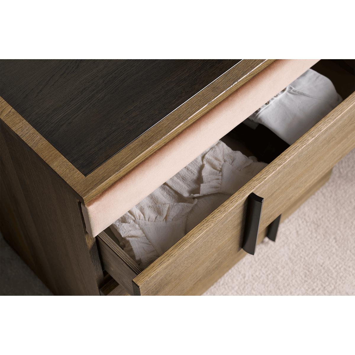 Amalfi Upholstered Bedside Chest of Drawers in Brick Aquaclean Clever Velvet – image 5