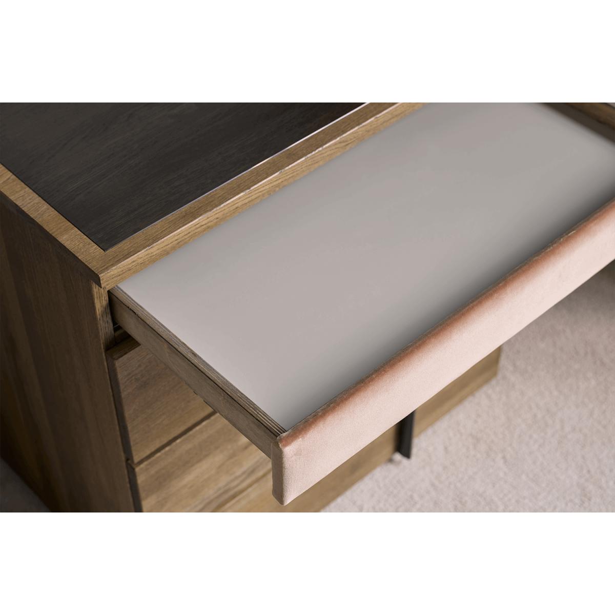 Amalfi Upholstered Bedside Chest of Drawers in Brick Aquaclean Clever Velvet – image 6