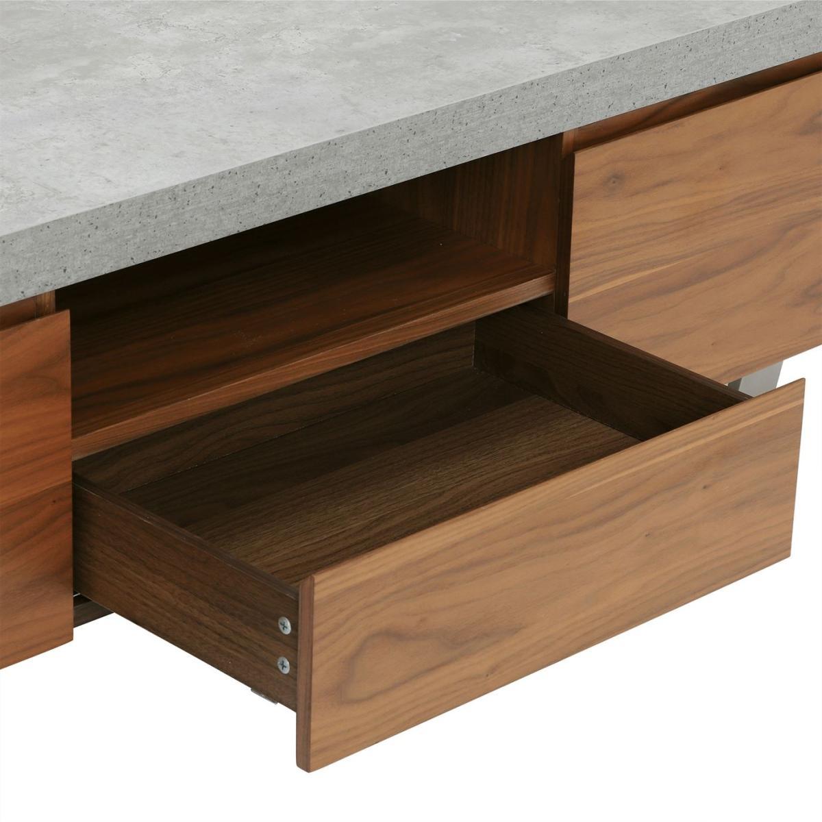 Halmstad Large TV Stand, Concrete and Walnut – image 6