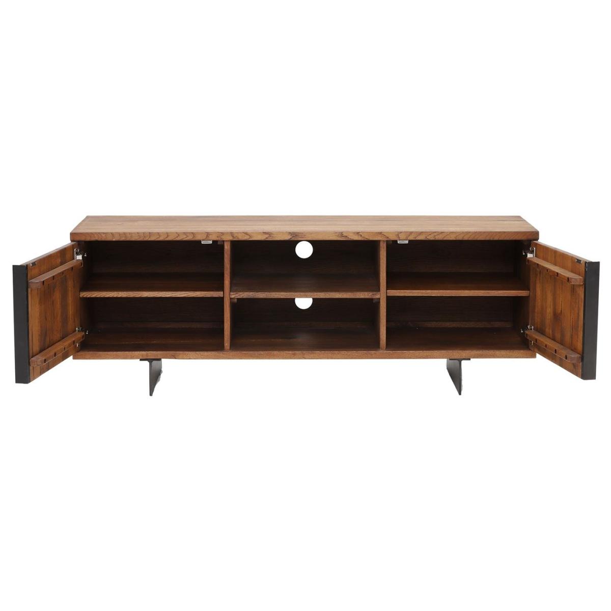 Navarro 2 Door TV Lowboard Cabinet, Brown Oak Wood | Barker & Stonehouse – image 3