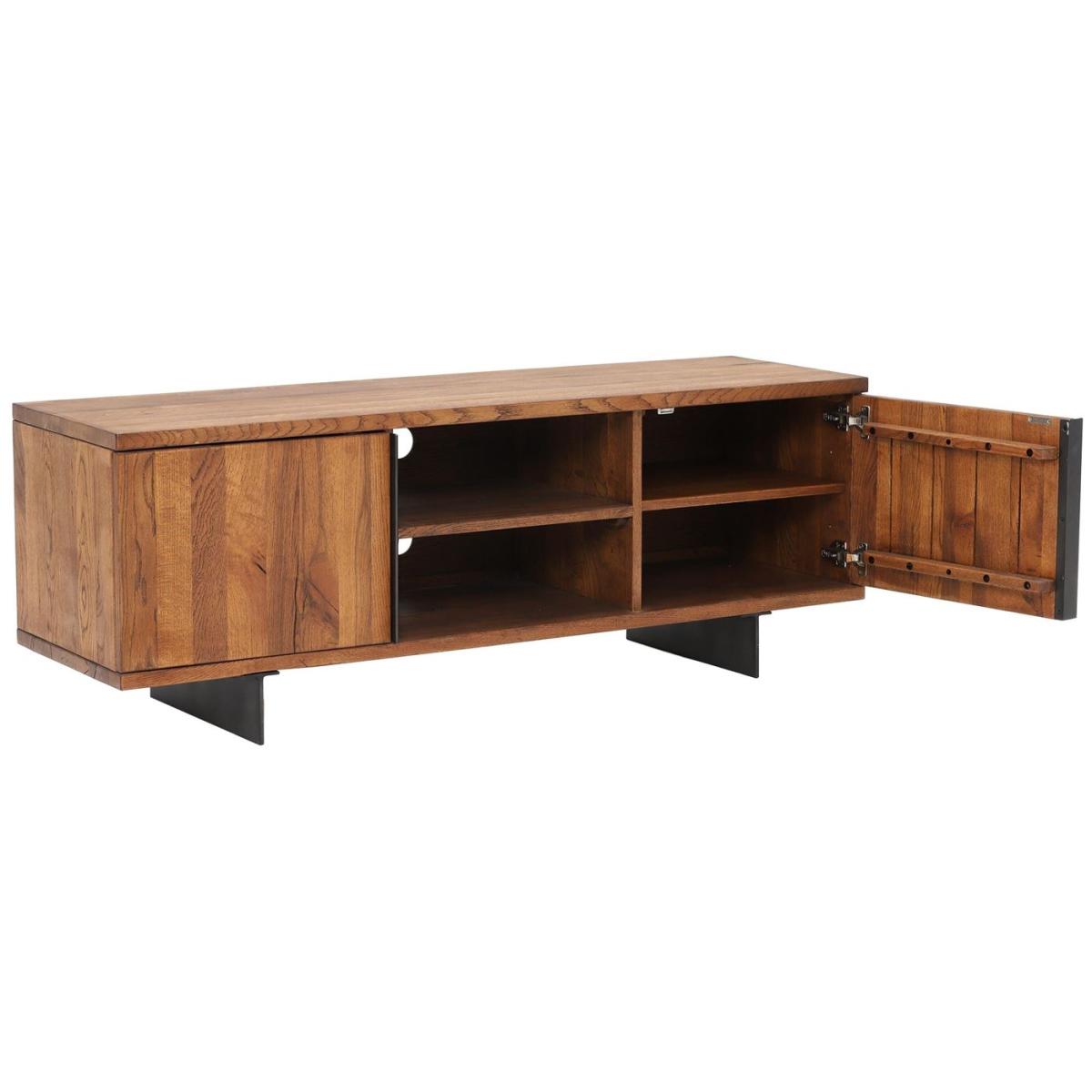 Navarro 2 Door TV Lowboard Cabinet, Brown Oak Wood | Barker & Stonehouse – image 4