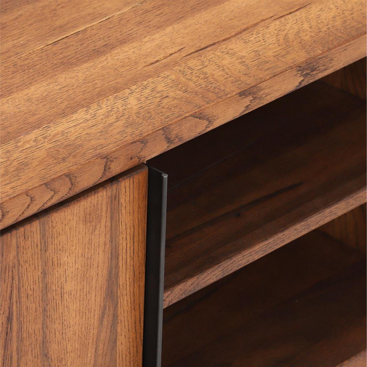 Navarro 2 Door TV Lowboard Cabinet, Brown Oak Wood | Barker & Stonehouse – image 5