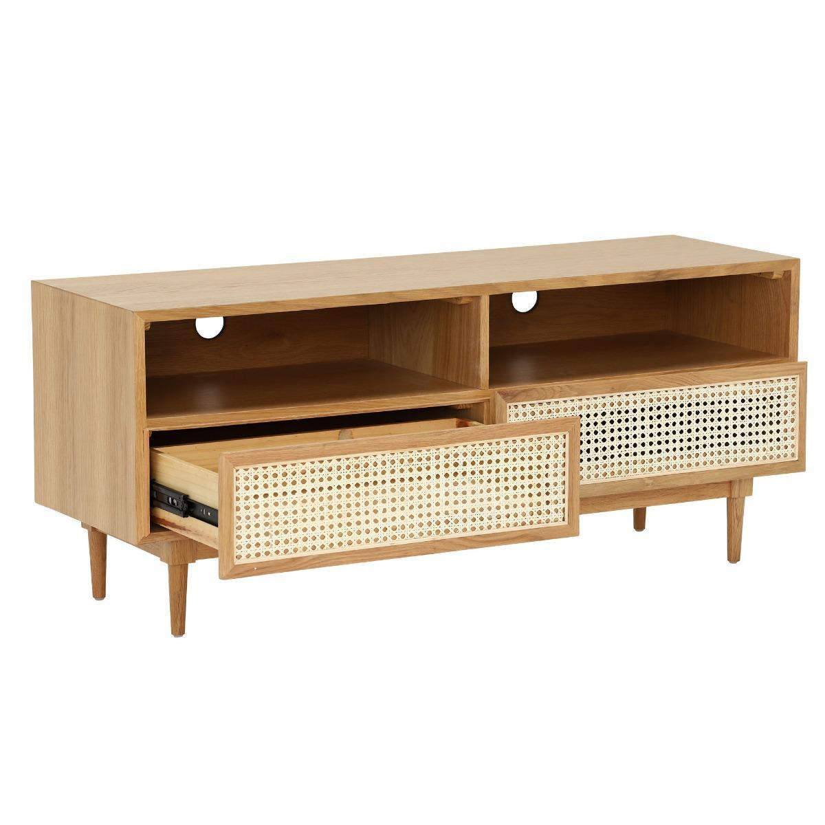 Hague Small 2 Drawer TV Unit, Natural – image 3