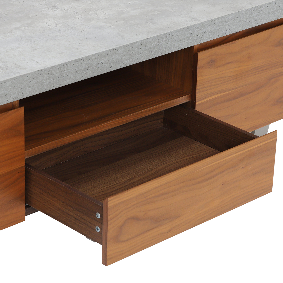 Halmstad Large TV Stand, Concrete and Walnut – image 6