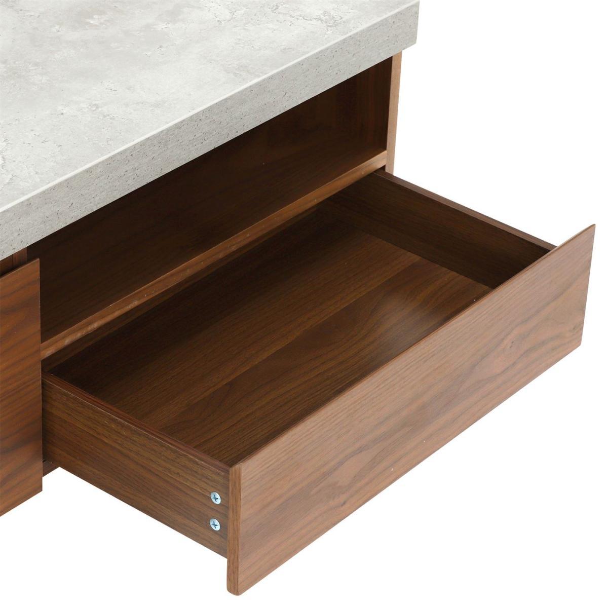 Halmstad Small TV Stand, Concrete and Walnut – image 6