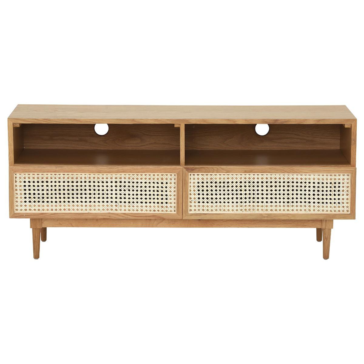 Hague Small 2 Drawer TV Unit, 776 Oak Wood | Barker & Stonehouse – image 2