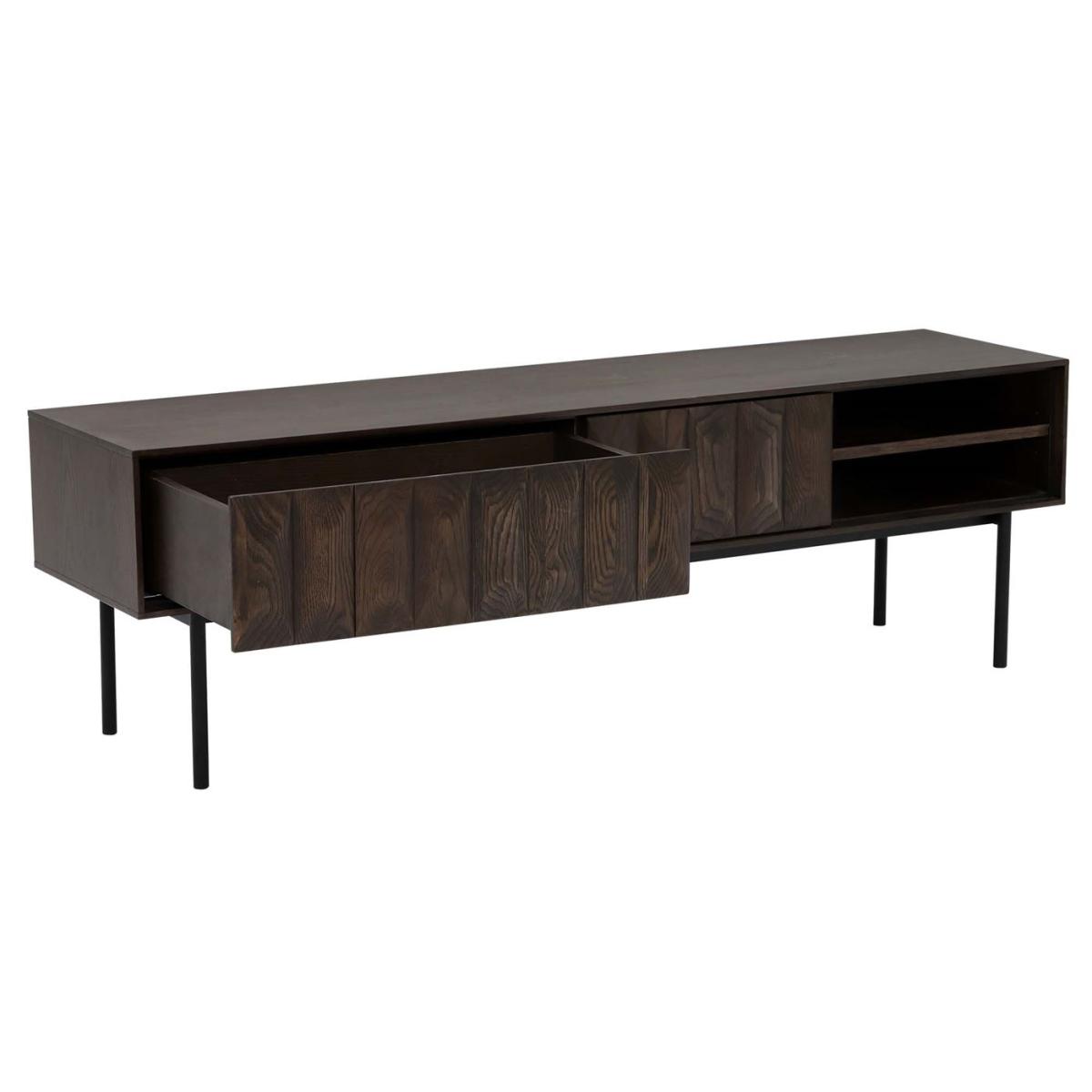 Amos TV Lowboard Cabinet, Brown Oak Wood | Barker & Stonehouse – image 3