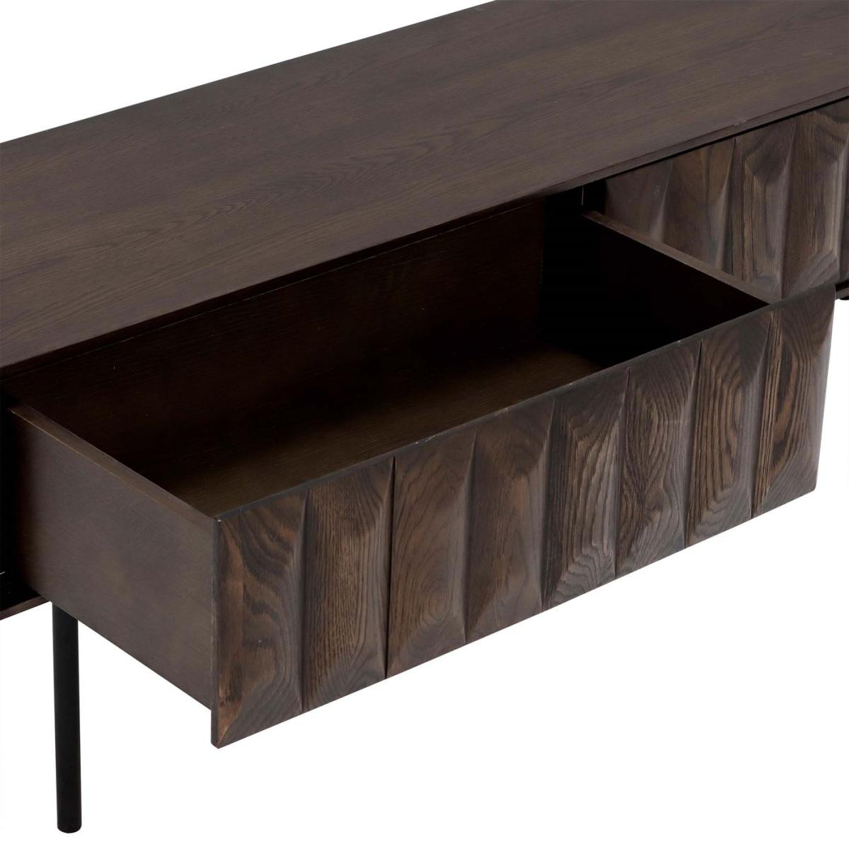 Amos TV Lowboard Cabinet, Brown Oak Wood | Barker & Stonehouse – image 4