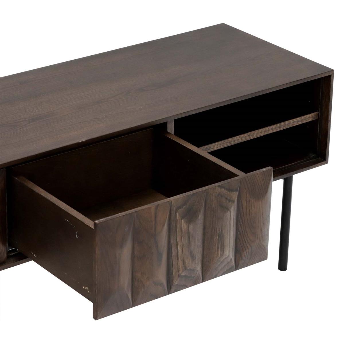 Amos TV Lowboard Cabinet, Brown Oak Wood | Barker & Stonehouse – image 6