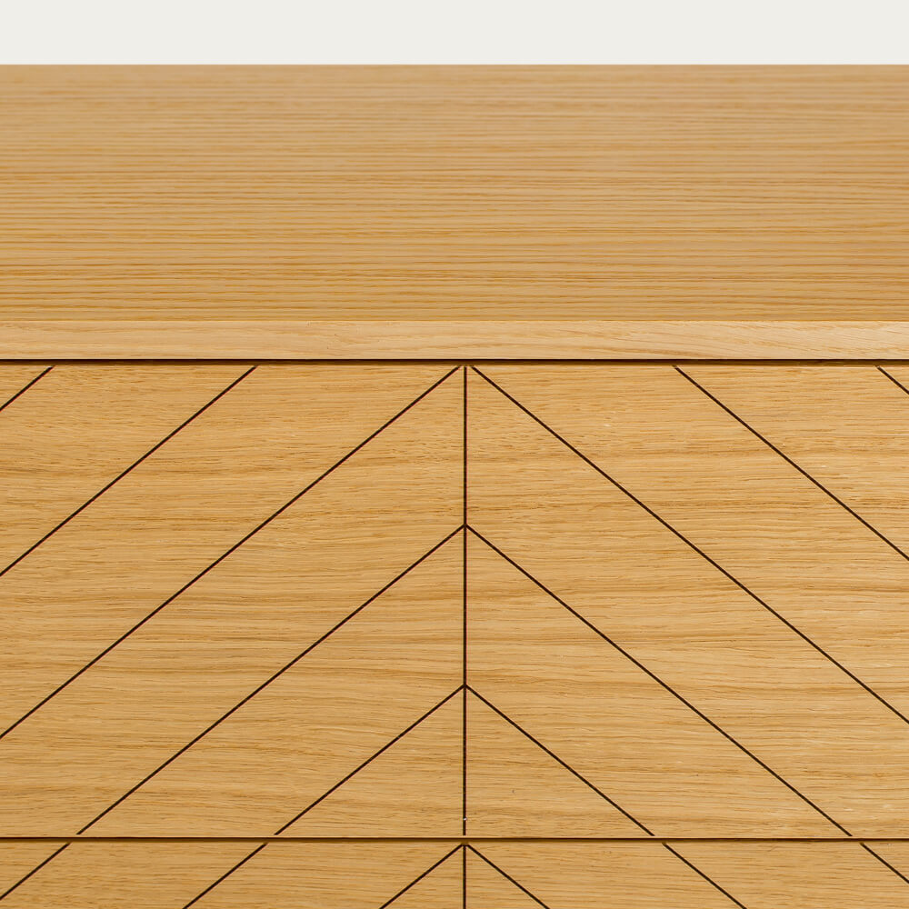 Oak Herringbone Print Camden TV Unit – image 4