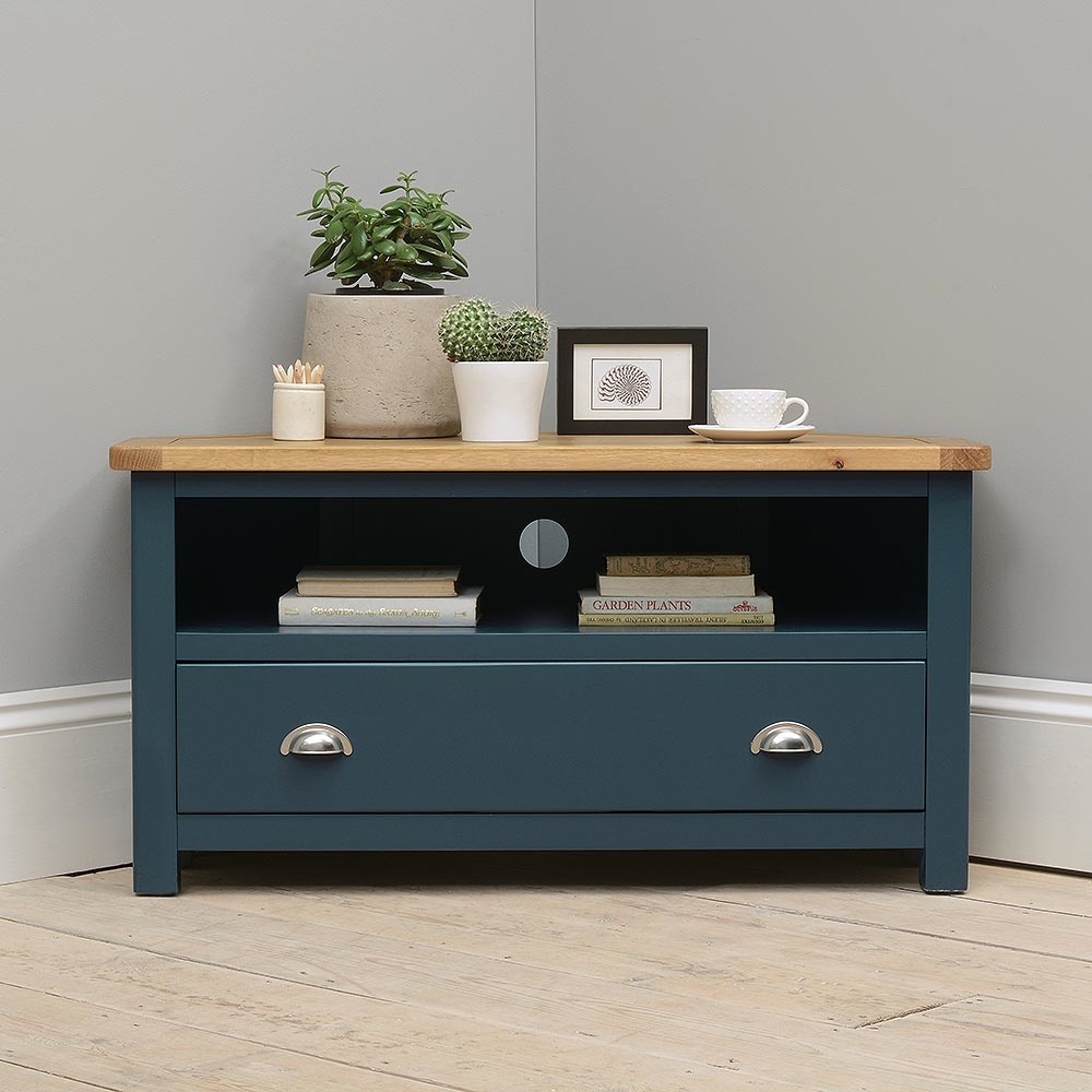Westcote Inky Blue Corner TV Unit - Up to 44'' – image 2