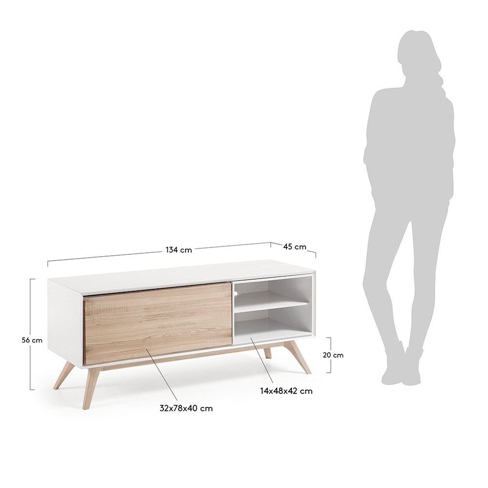 Quatre Wooden Tv Unit in White & Ash – image 3