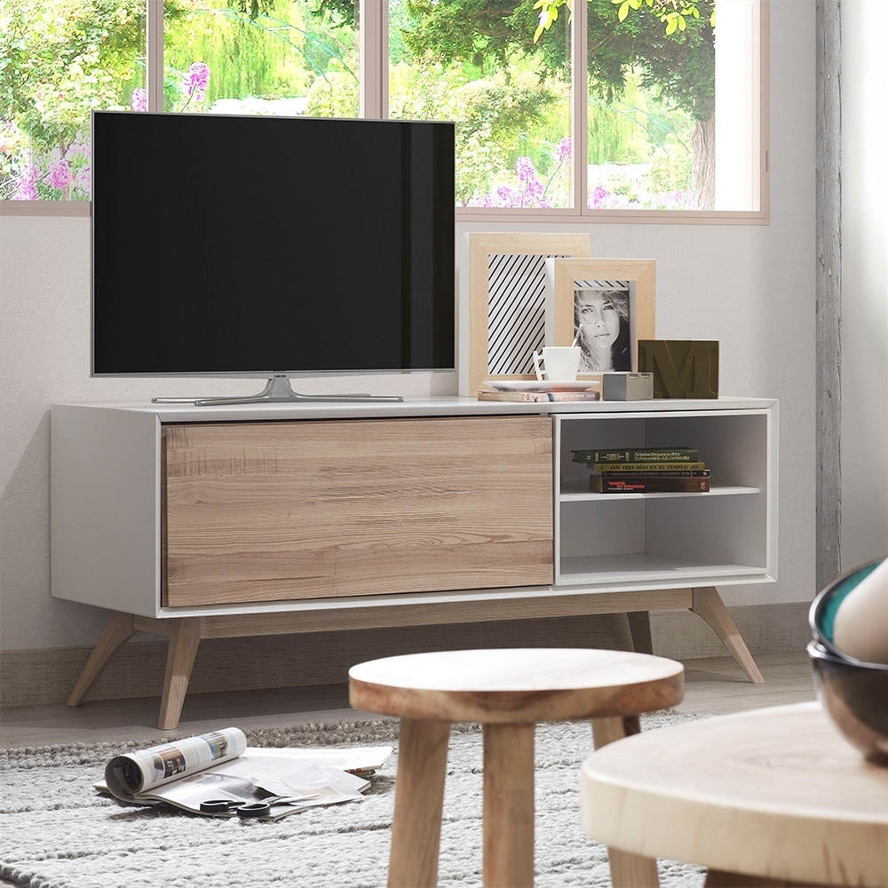 Quatre Wooden Tv Unit in White & Ash – image 5