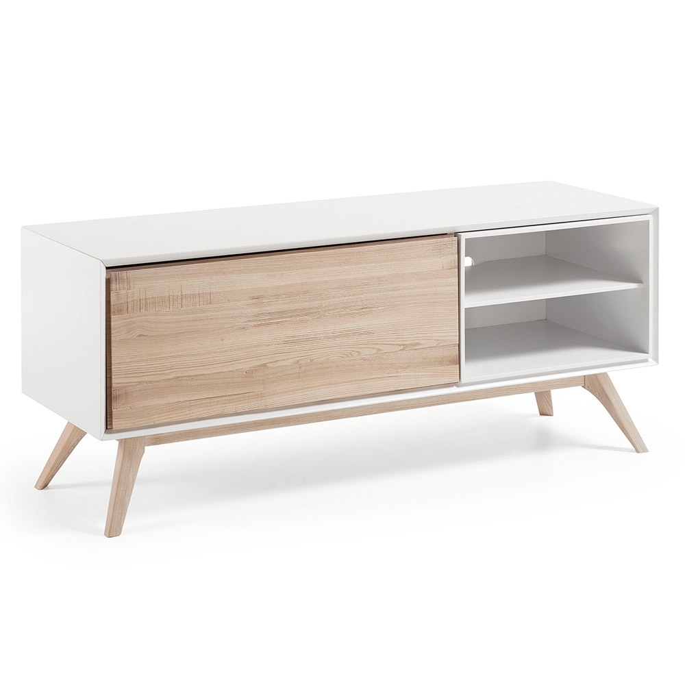 Quatre Wooden Tv Unit in White & Ash – image 2