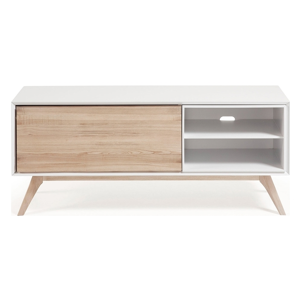 Quatre Wooden Tv Unit in White & Ash – image 1