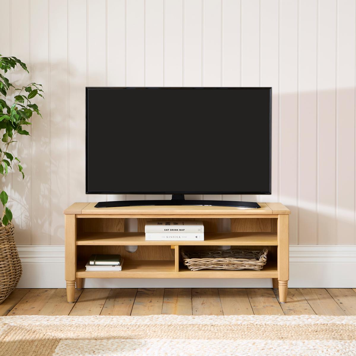 Churchgate Walcote Open Small TV Unit for TVs up to, Oak Oak – image 2