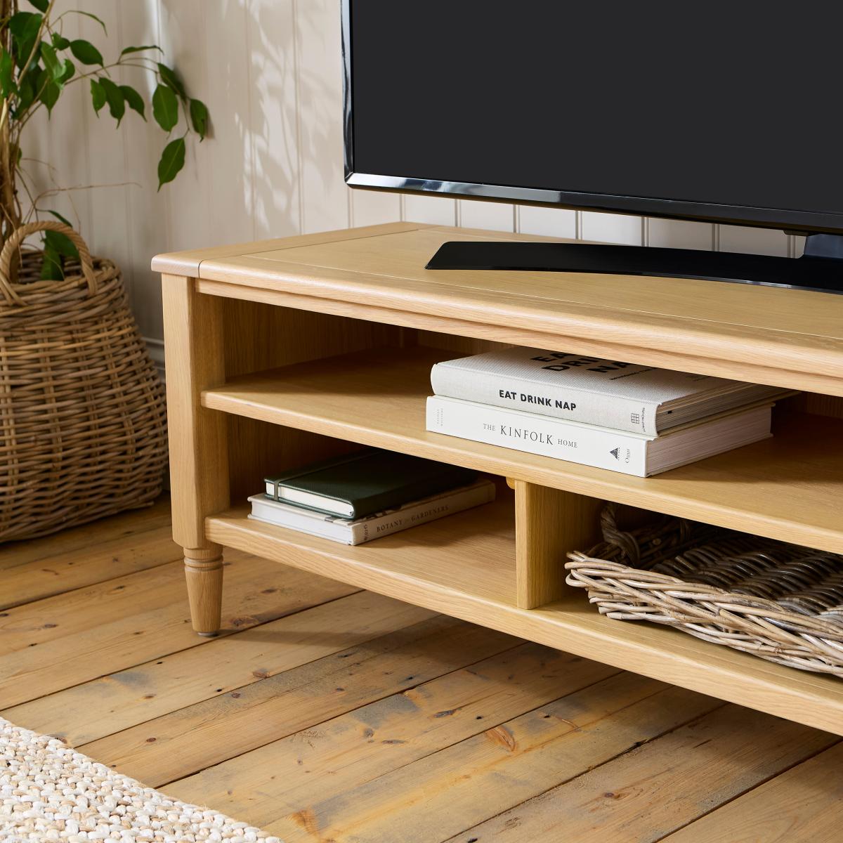 Churchgate Walcote Open Small TV Unit for TVs up to, Oak Oak – image 3