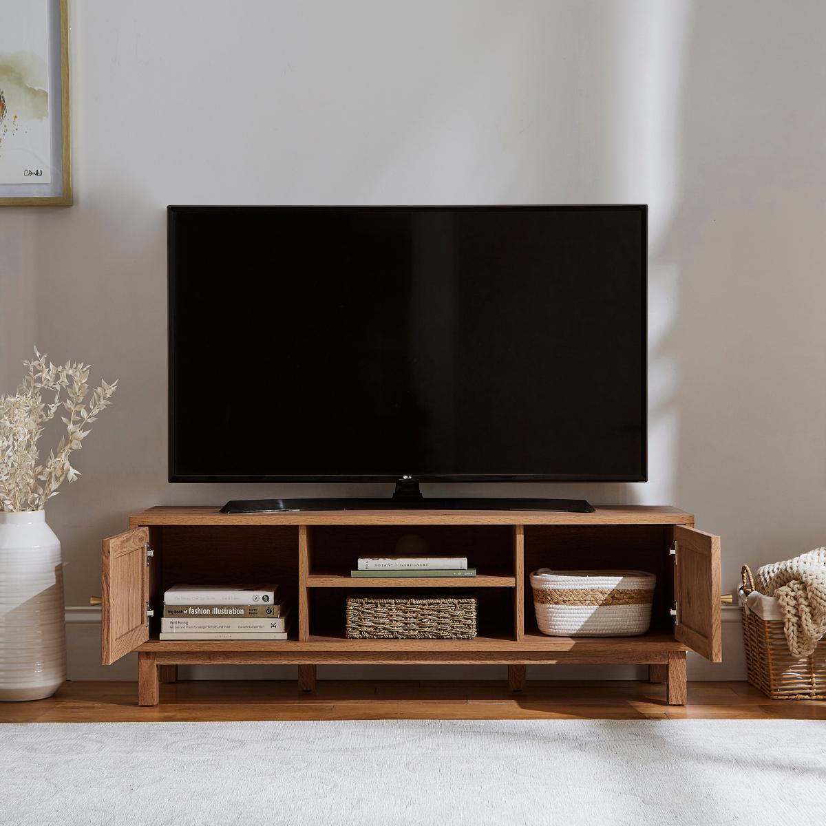 Hadley Wide TV Unit Oak – image 2