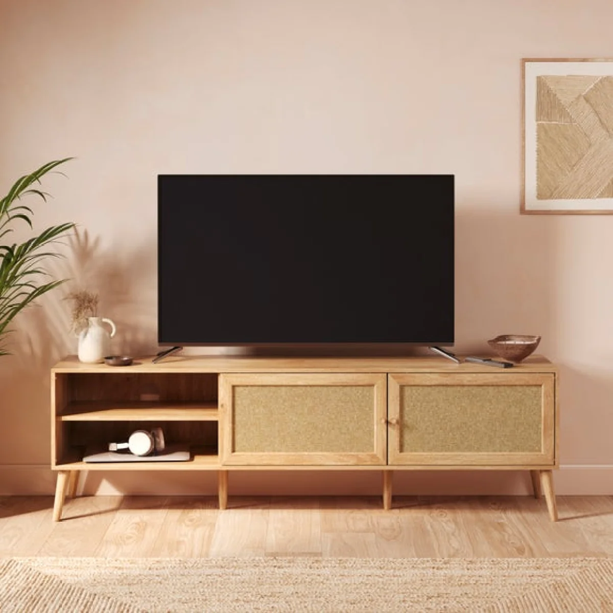 Jordyn Extra Wide TV Unit for TVs up to 80", Mango Wood Effect – image 6