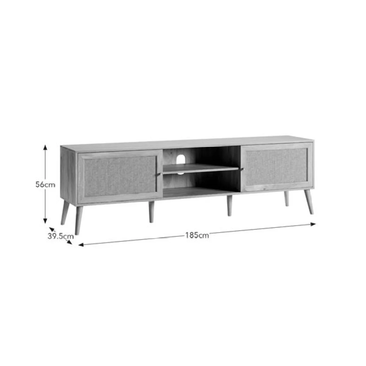 Jordyn Extra Wide TV Unit for TVs up to 80", Mango Wood Effect – image 8