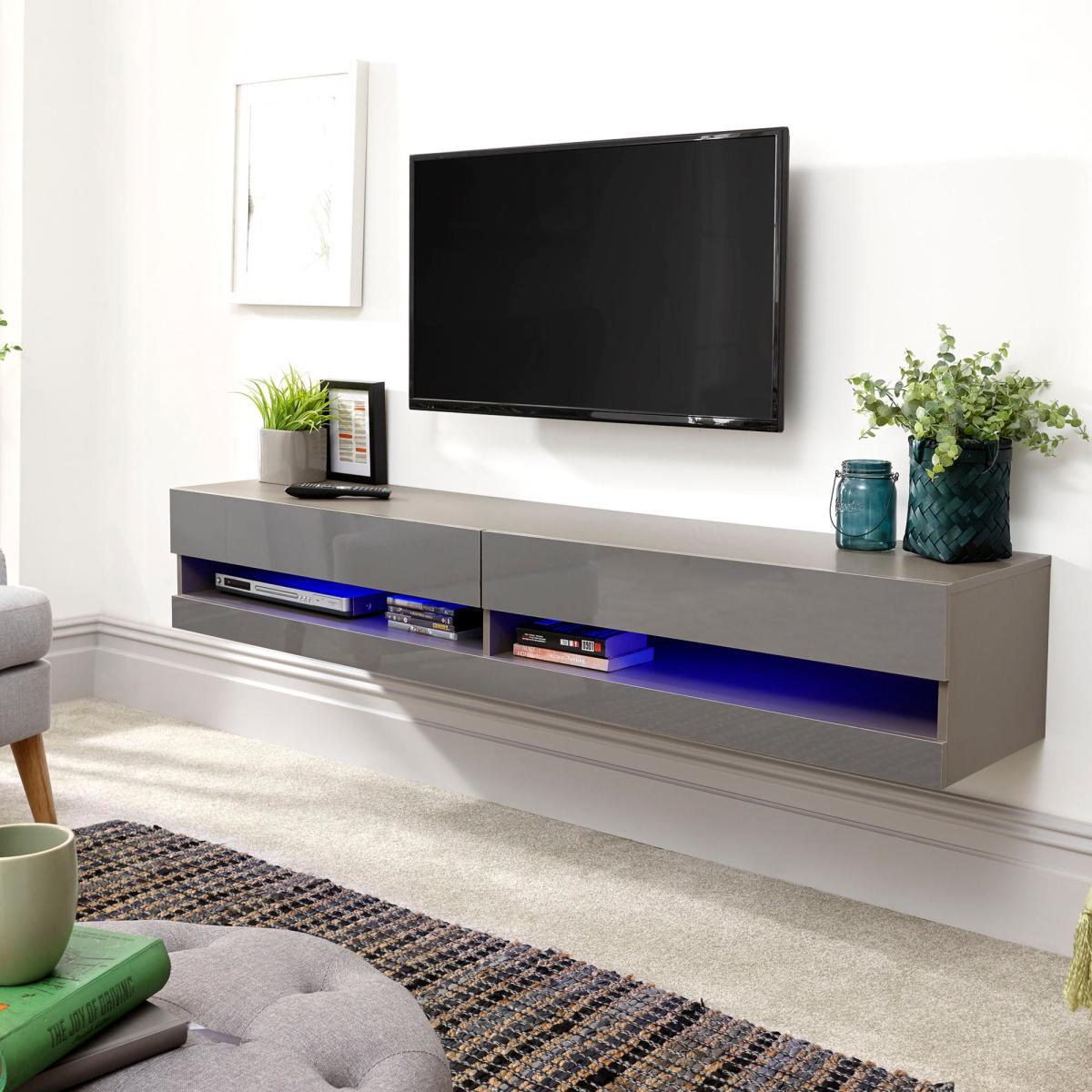 Galicia 150cm LED Wall TV Unit Grey – image 2