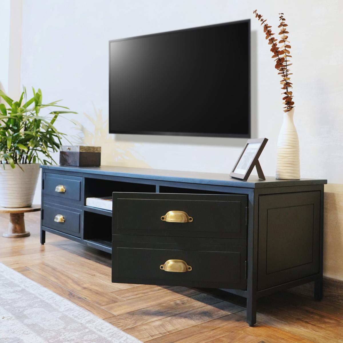 Fenway Wide TV Unit Black – image 2