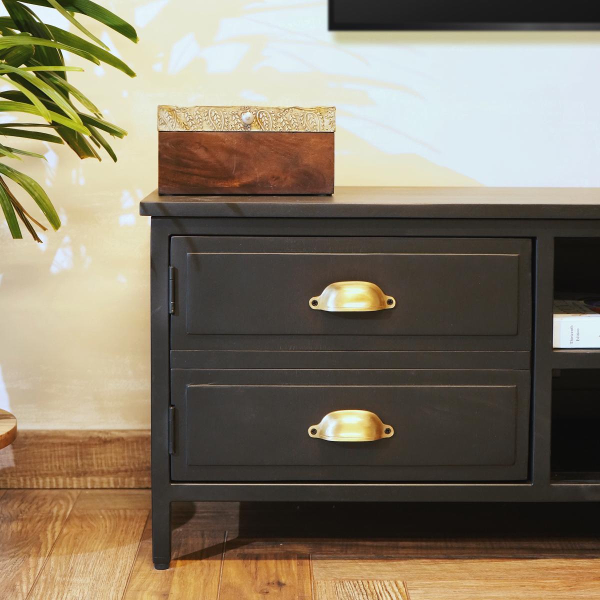 Fenway Wide TV Unit Black – image 3
