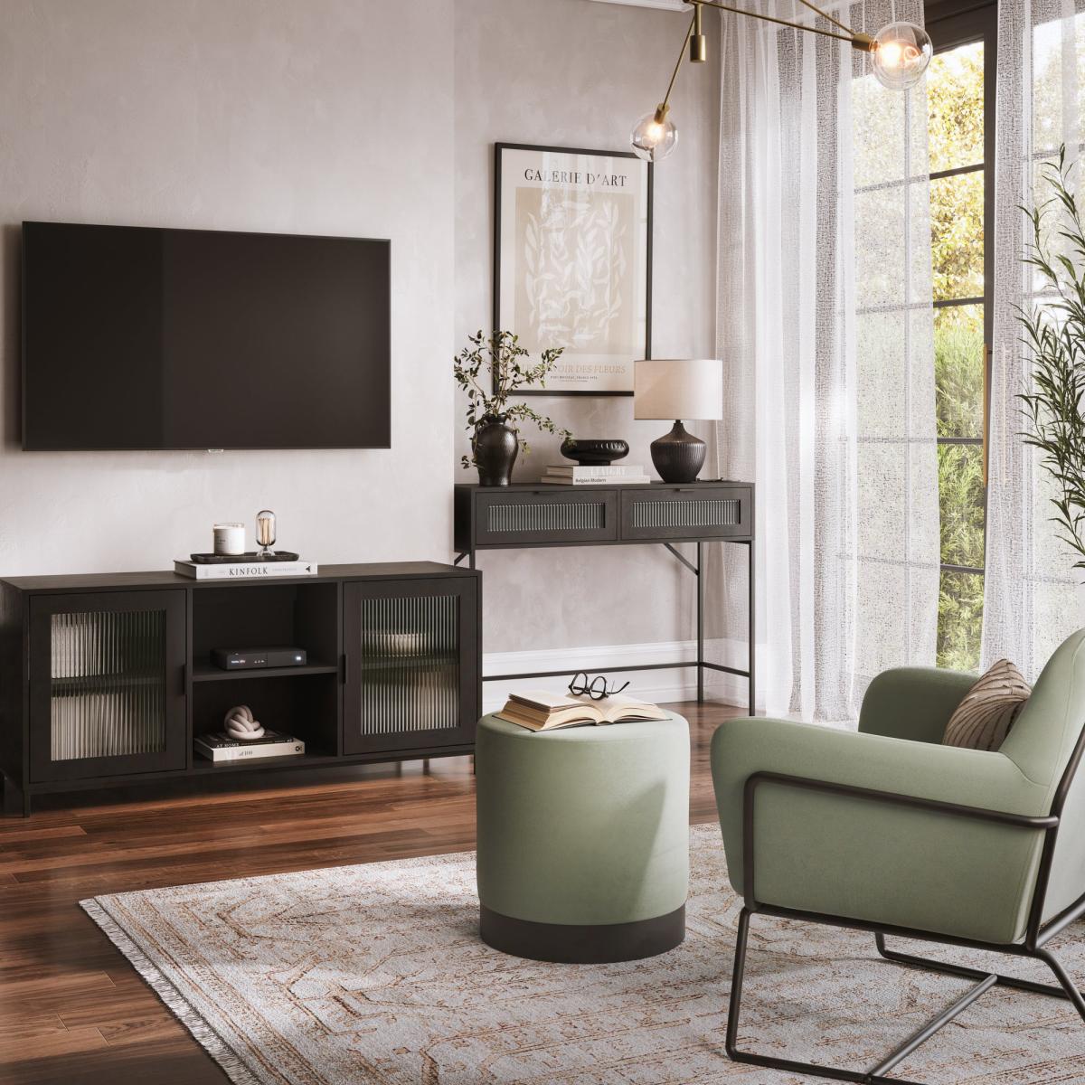 Maddox TV Unit for TVs up to 55, Matte Black Black – image 6
