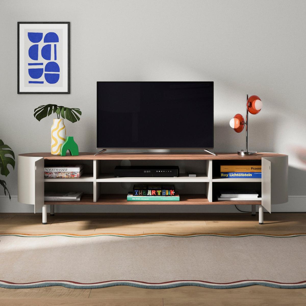 Elements Griffin Extra Wide Tv Unit for Tvs Up To 80 Black – image 2
