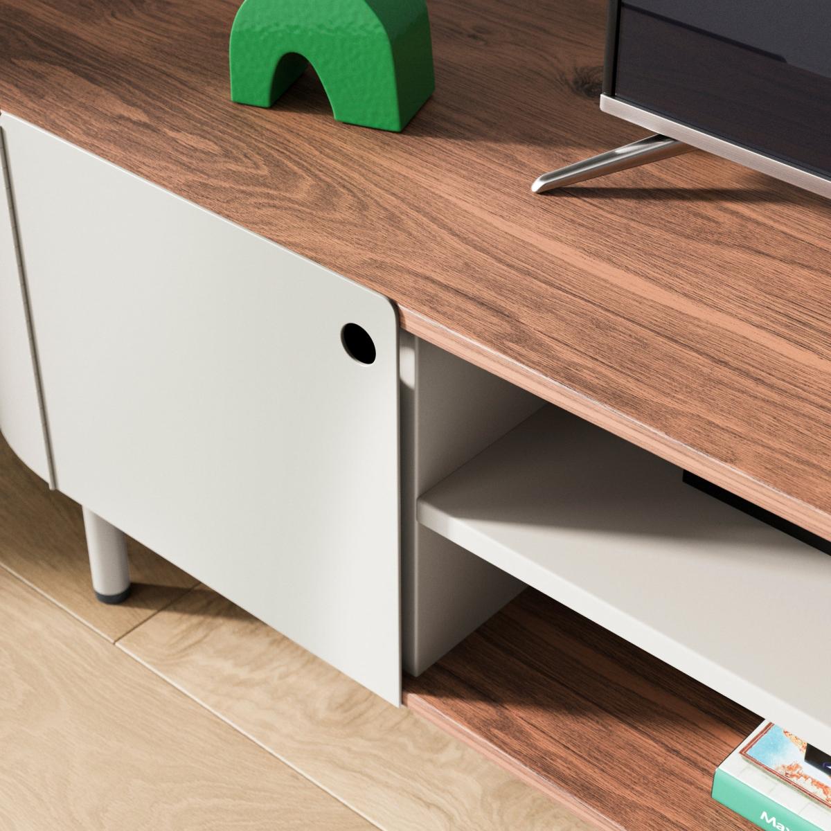 Elements Griffin Extra Wide Tv Unit for Tvs Up To 80 Black – image 3