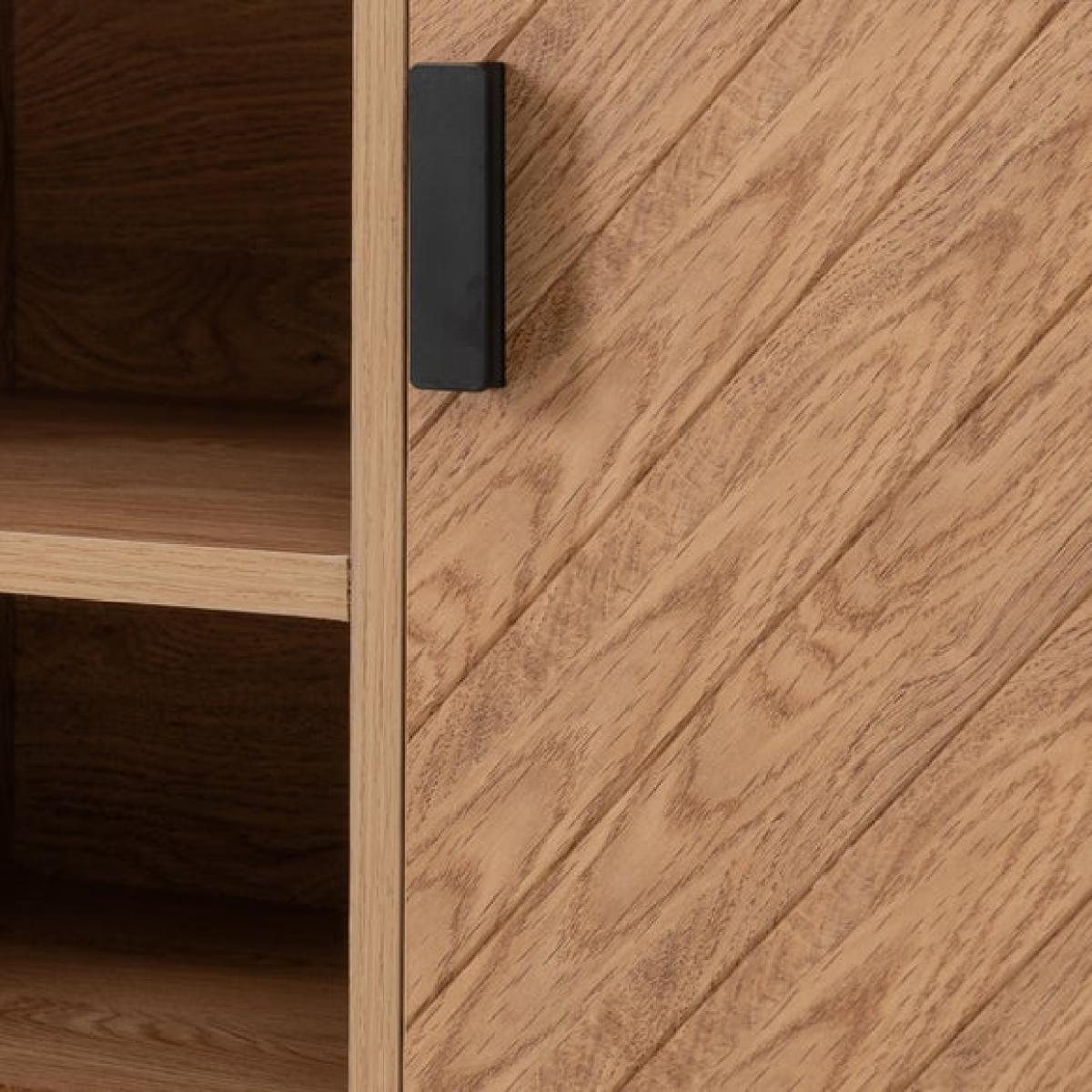 Return - Leon 2 Door TV Unit Stand for TVs up to 65", Oak Effect – image 4