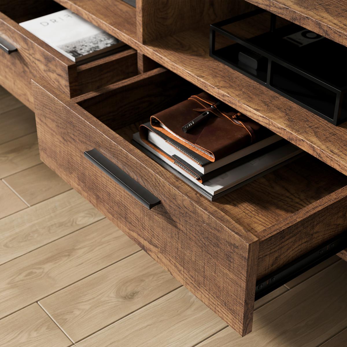 Freddie Extra Wide TV Unit for TVs up to 70 Rustic Oak Effect – image 3