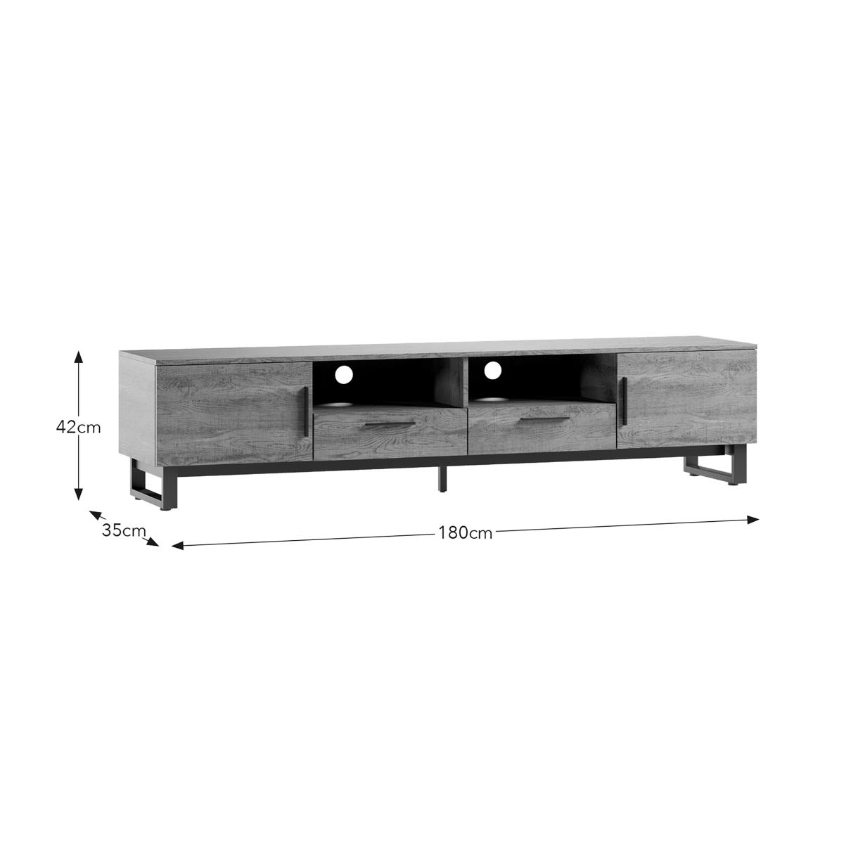 Freddie Extra Wide TV Unit for TVs up to 70 Rustic Oak Effect – image 8