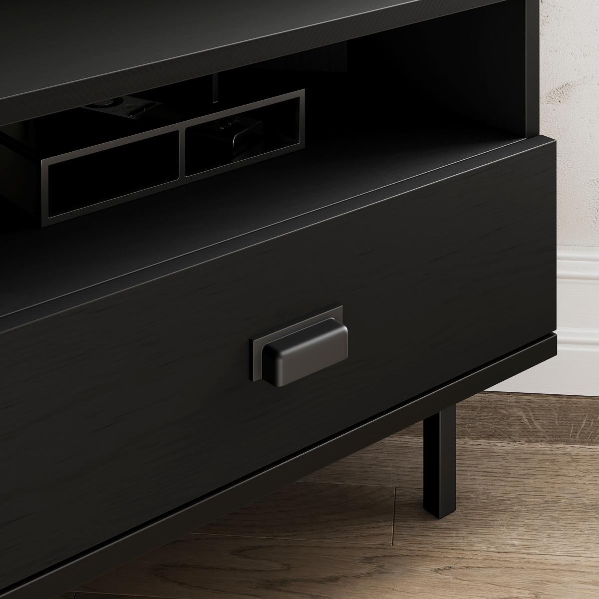 Fulton Corner TV Unit, Black Oak Effect Black – image 4